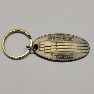 Vintage Chevrolet Keychain Brass Commitment To Excellence Royal Oak Michigan